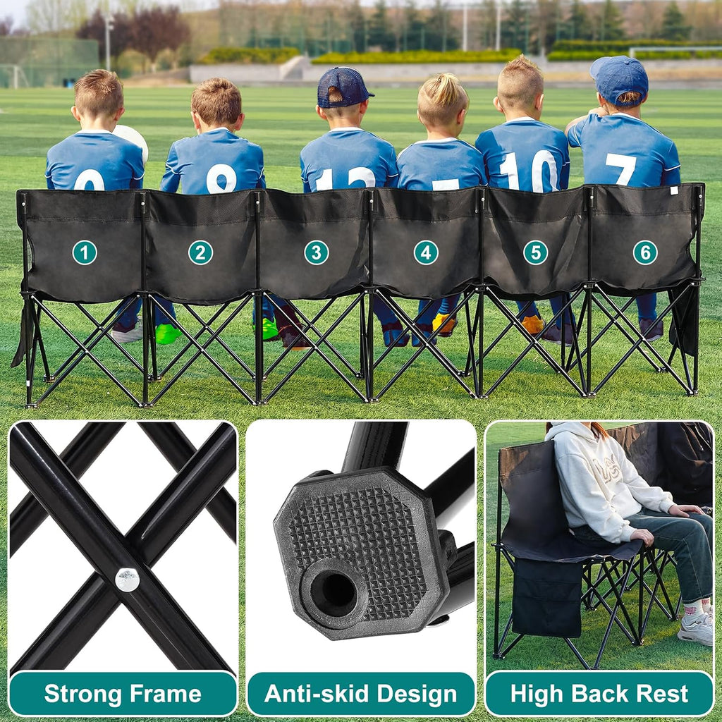 1MORE Folding Bench, Portable Foldable Sideline Bench for Team with Carry Bag