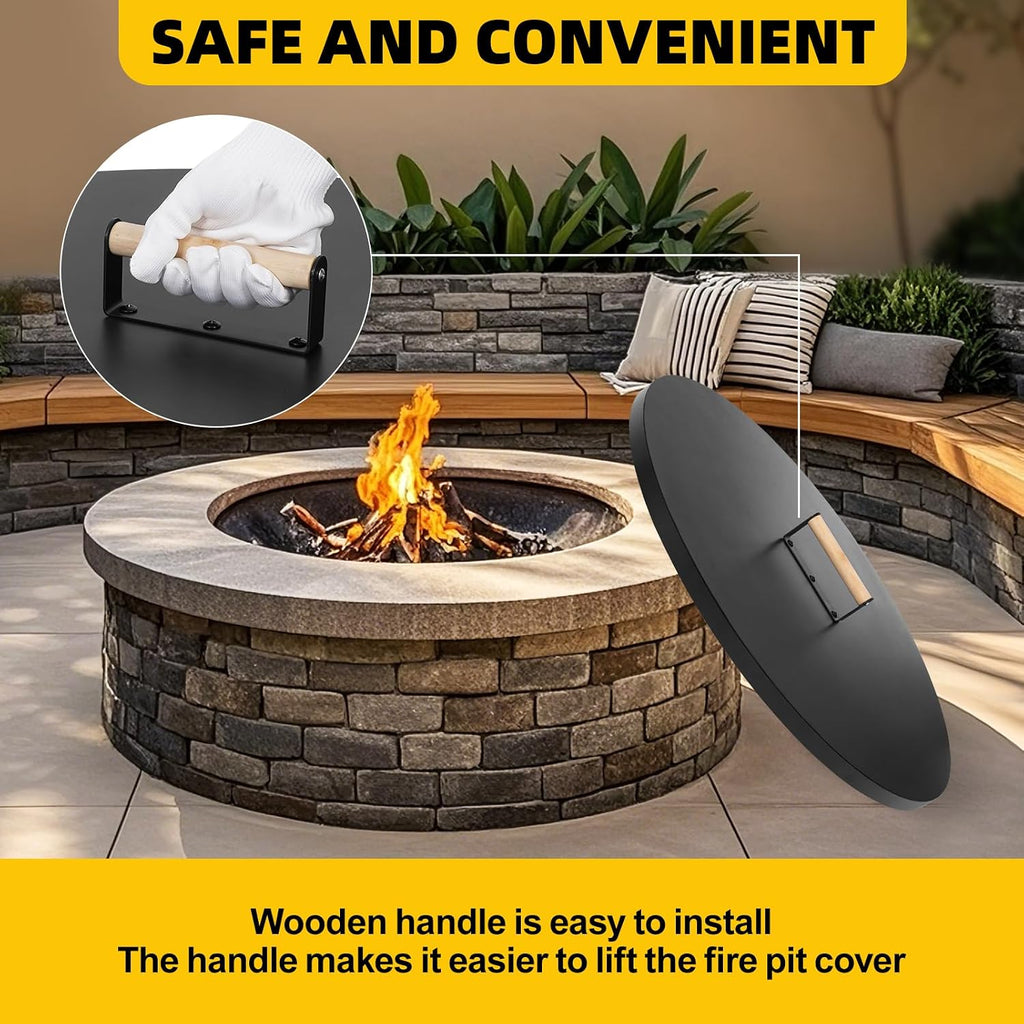 G GOOD GAIN Firepit Lid Round 30 Inch,Rust Resistant Fire Pit Lid Cover
