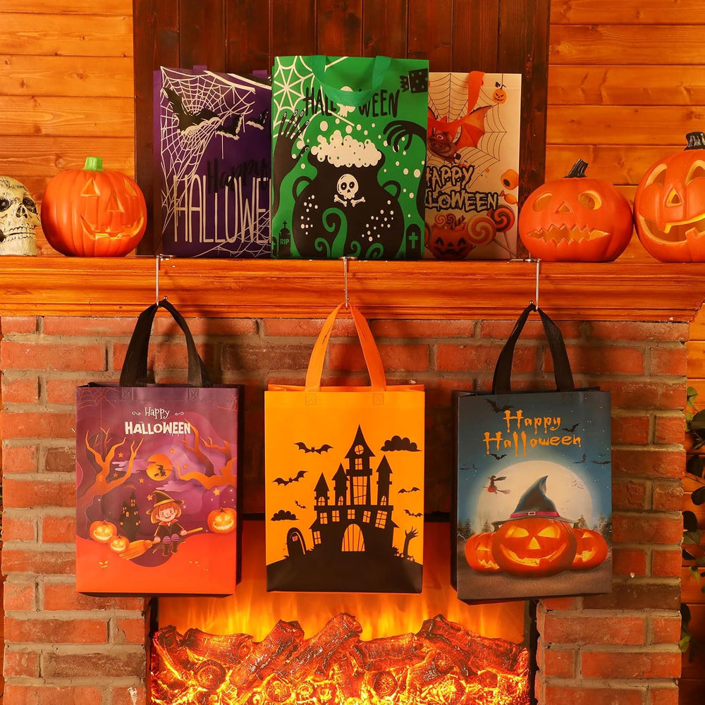Sanwuta 150 Pcs Halloween Tote Gift Bags 14.9 x 11.8 Large Bags