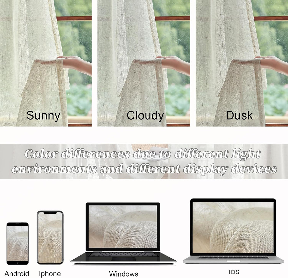Natural Linen Beige Sheer Curtains 96 Inches Long for Living Room Farmhouse Rod Pocket Back Tab Light Filtering Soft Natural Linen Semi Privacy Sheer Window Drapes for Bedroom 8 FT Tall 60x96 2 Panels