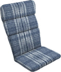 Arden Outdoor Adirondack or Rocking Chair Cushion, 20 x 17, Rain-Proof, Fade Resistant 17 x 20, Blue Shibori Stripe