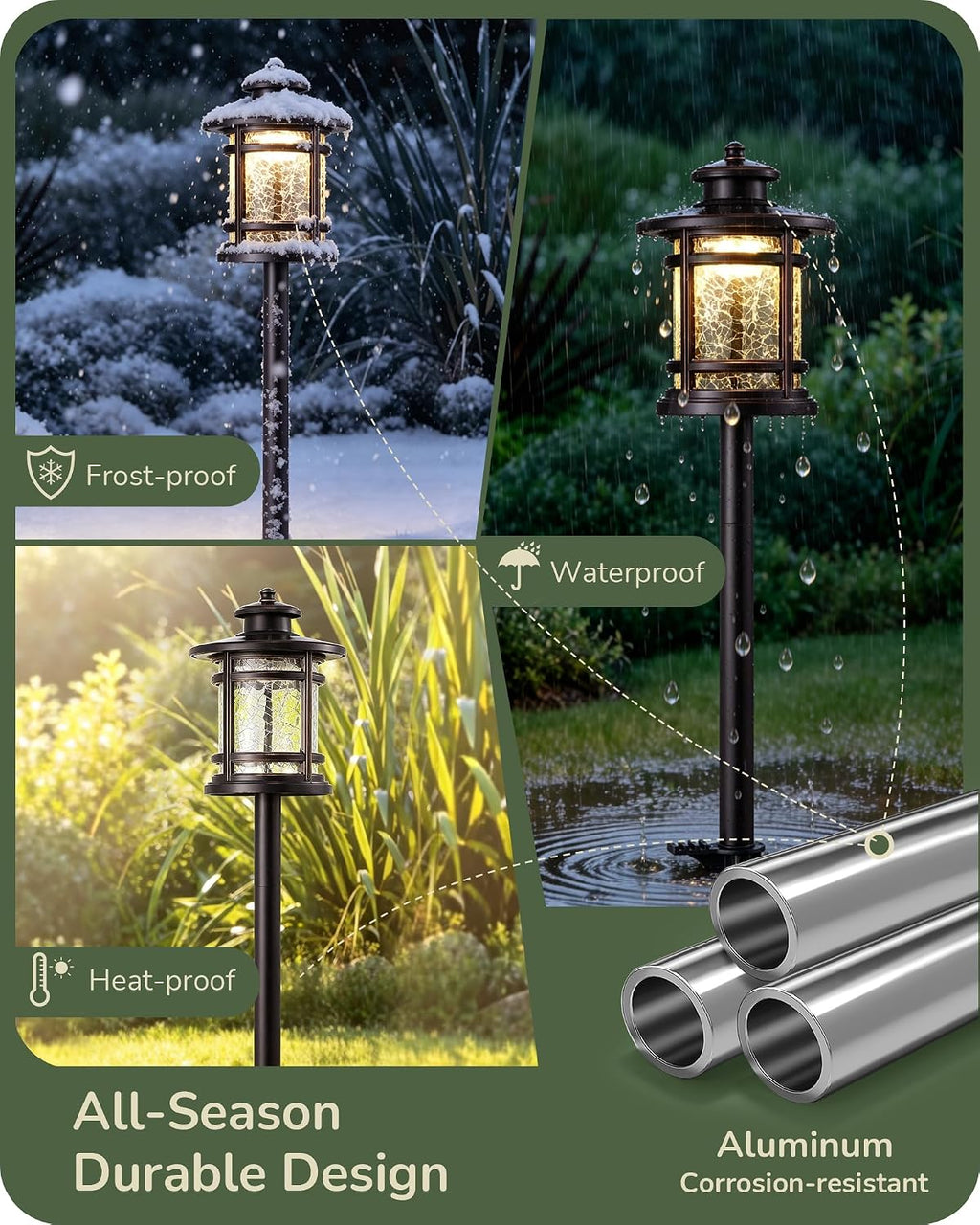 EDISHINE Low Voltage Pathway Lights Waterproof Landscape Path Lights 4 Pack