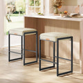 VASAGLE Bar Stools Set of 2, Counter Height, PU Leather, 26-Inch