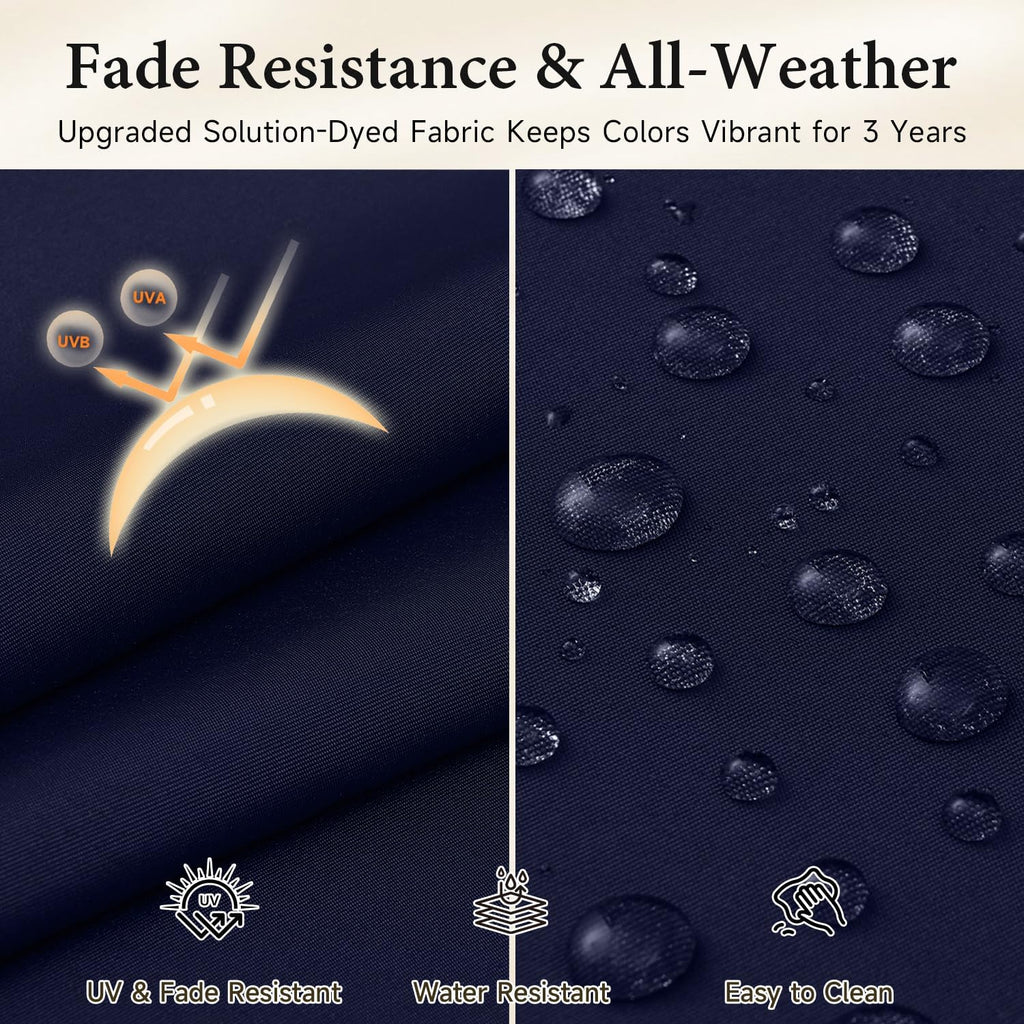 downluxe bistro chair cushions for patio furniture, water-resistant, close-up detail