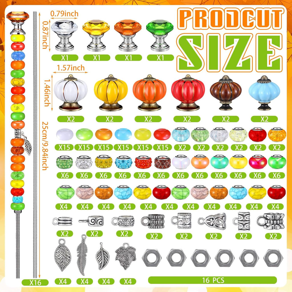 Hicarer 338 Pcs Fall Beaded Fall Garden Stakes DIY Fairy Wand Kit