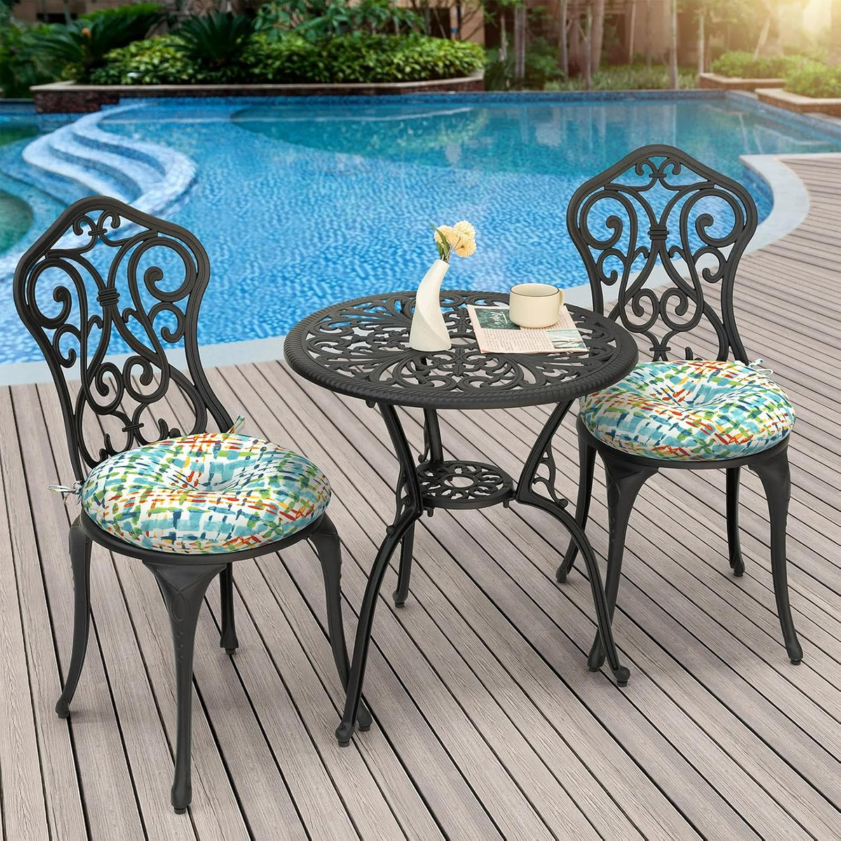 outdoor bistro chair cushions, water repellent furniture chair showing dimensions