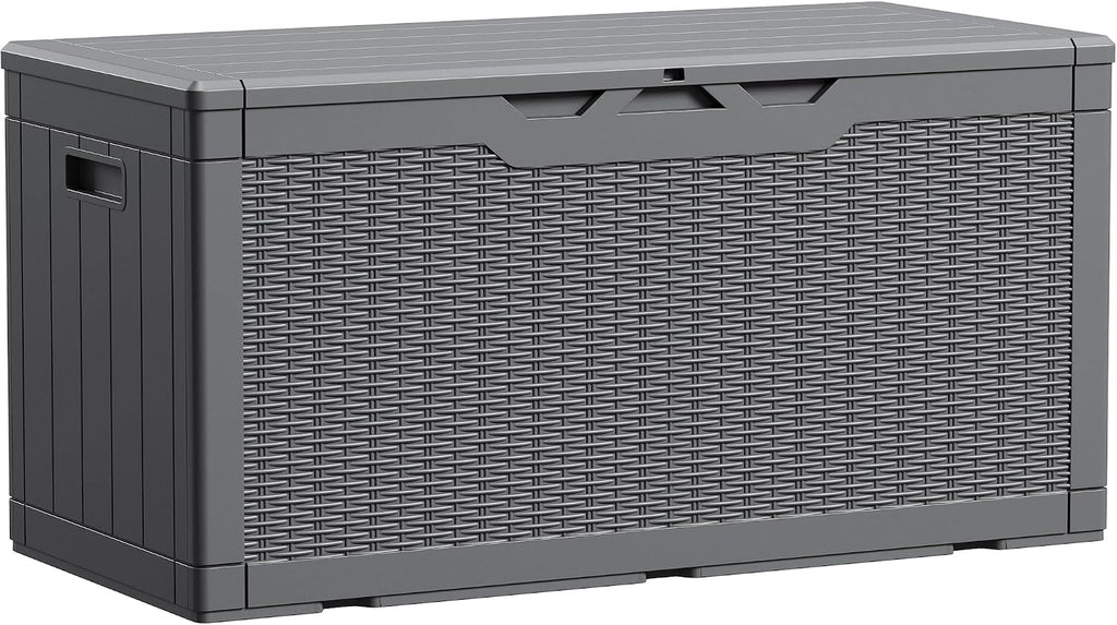 Devoko 100 Gallon Waterproof Resin Deck Box, Large Outdoor Storage Box