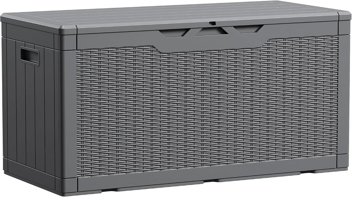 Devoko 100 Gallon Waterproof Resin Deck Box, Large Outdoor Storage Box