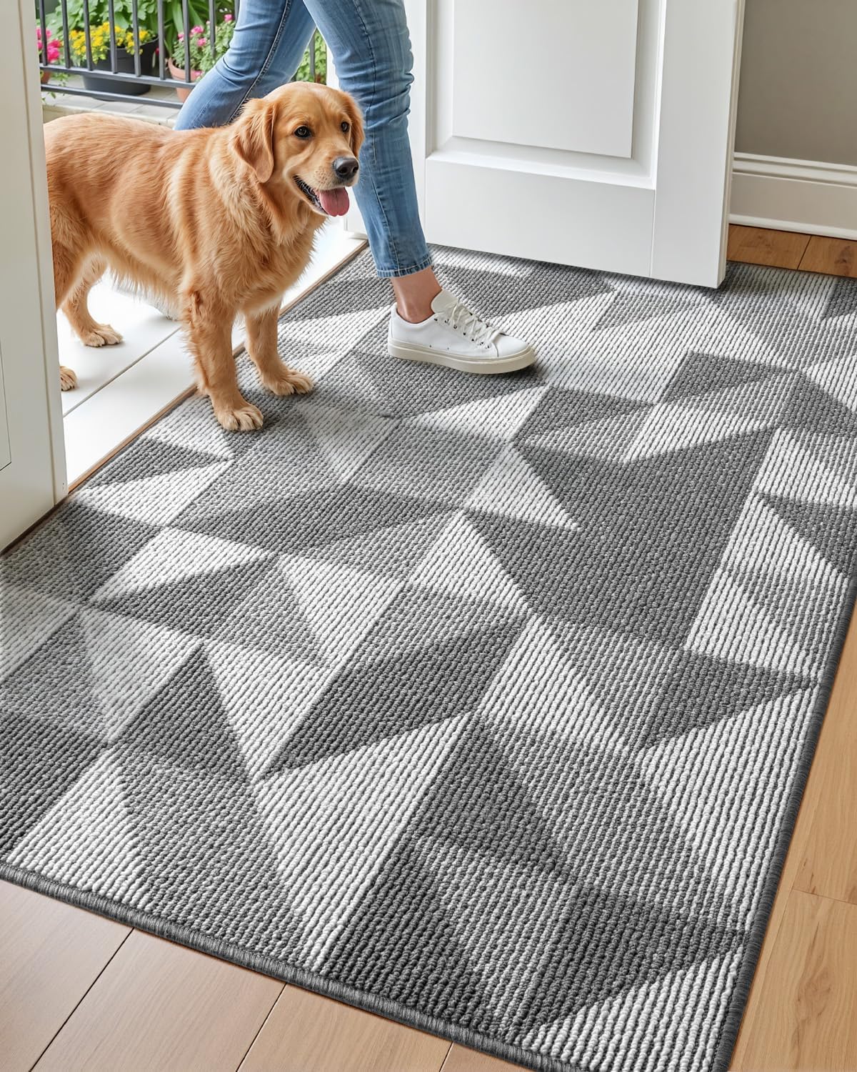 DEXI Front Door Mats for Entryway, 36x60 Non Slip Washable Entry Doormat