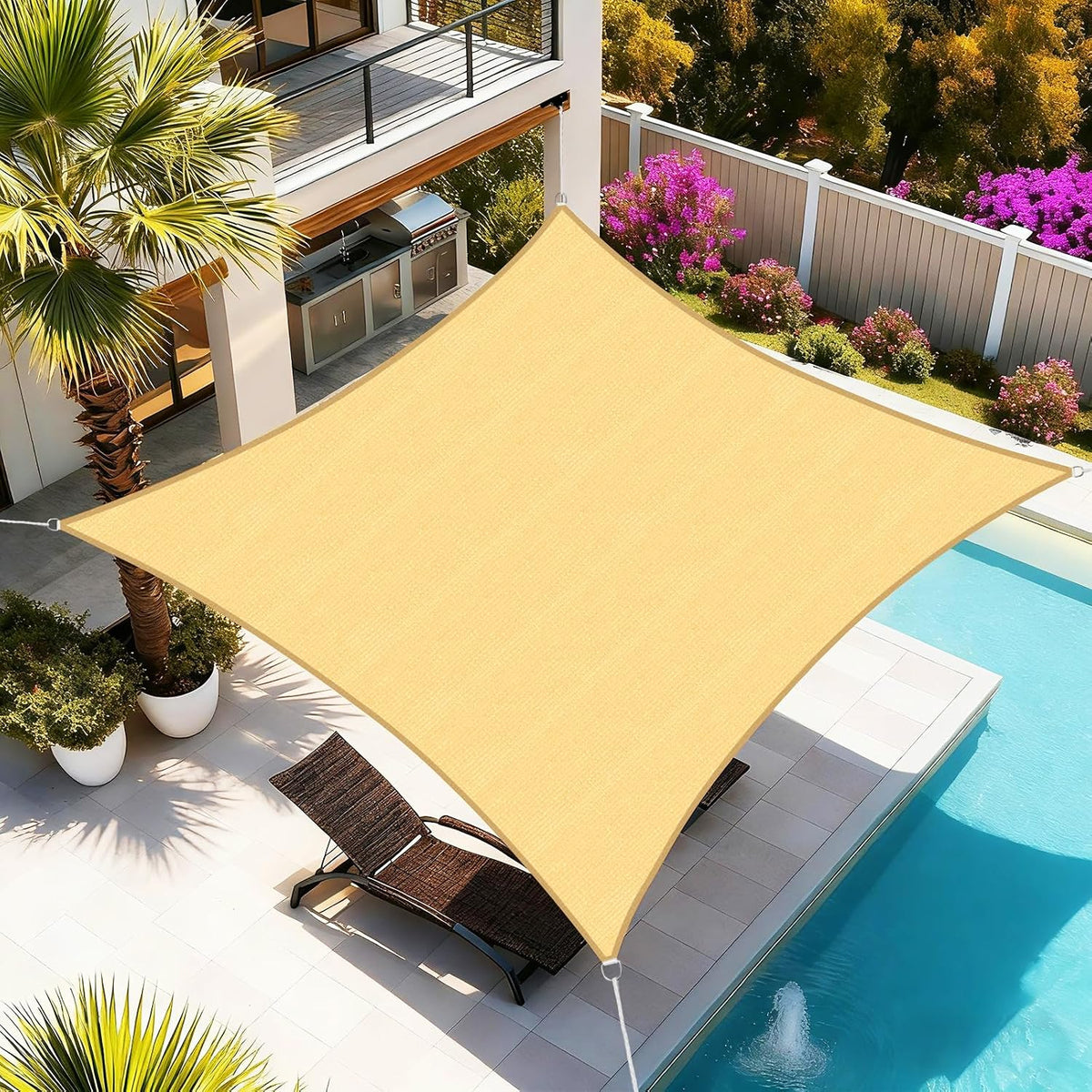 Artpuch Sun Shade Sail 16'X20' Sand Rectangle