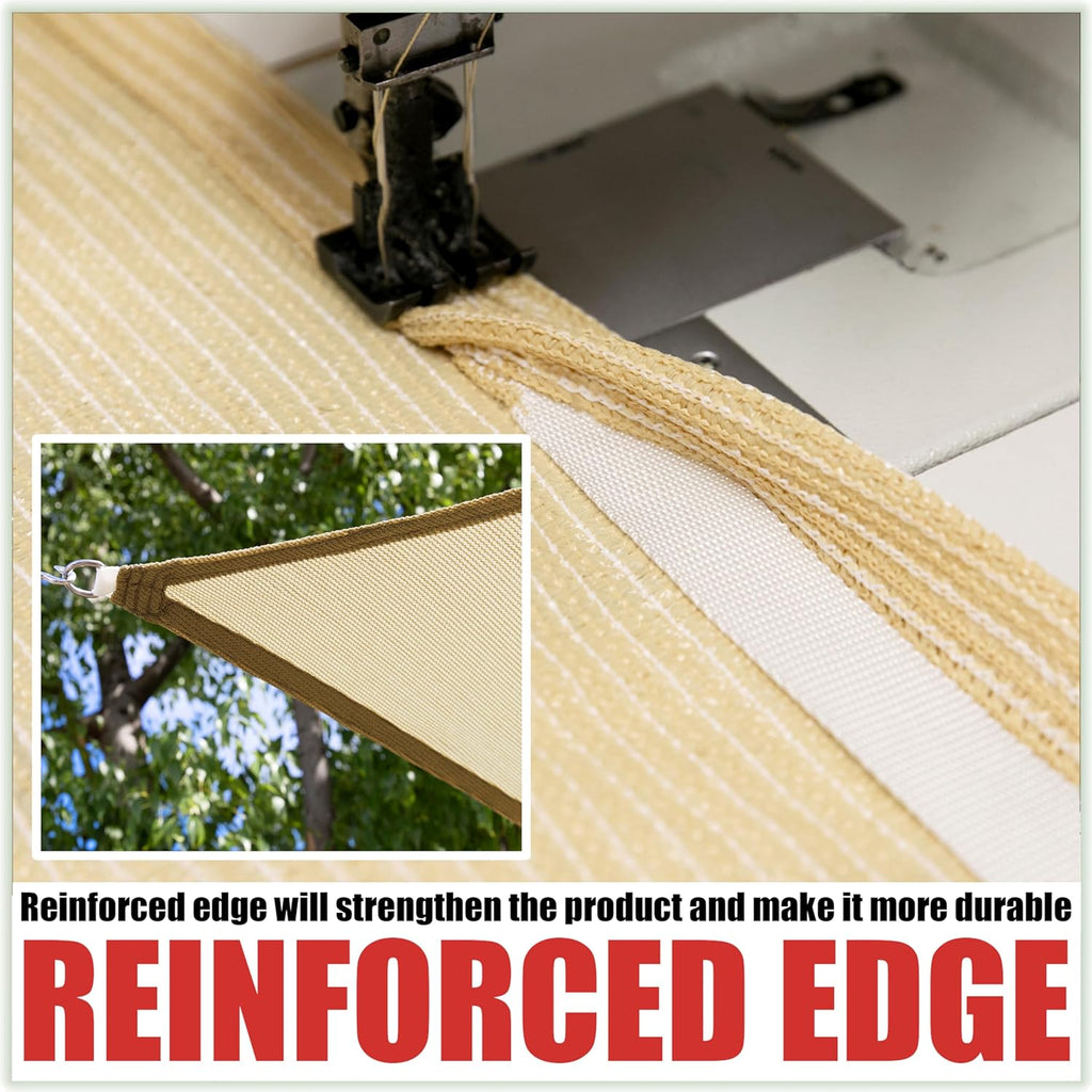 Royal Shade Beige 20' x 20' x 28.3' Right Triangle Sun Shade Sail RS-SLT, 95% UV Blockage, 200GSM Commercial Standard Heavy Duty, Water & Air Permeable Canopy Mesh for Patio (We Make Custom Sizes)
