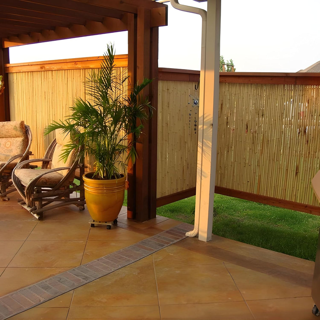 FOREVER BAMBOO Natural Bamboo Fencing Decorative Rolled Fence Panel 1 in D x 6 ft H x 8 ft L