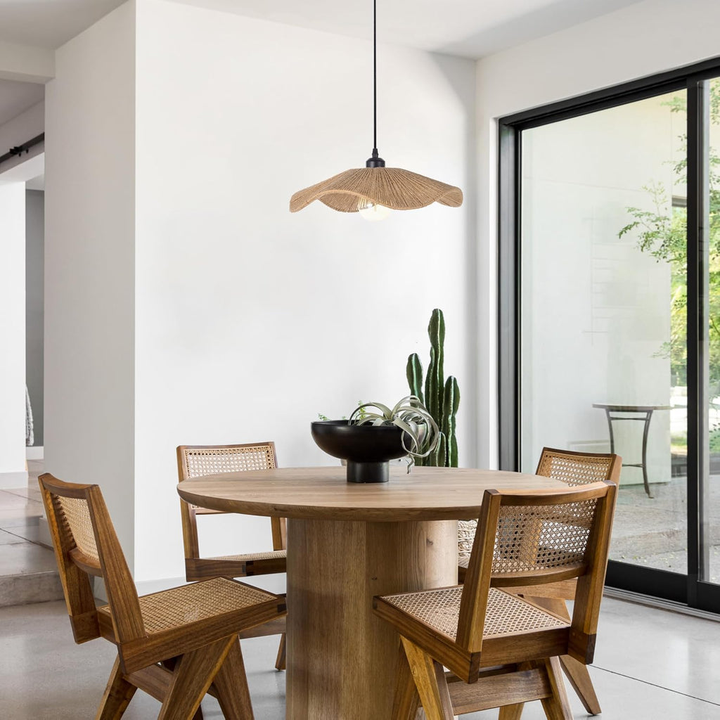 15.7" rattan pendant light for kitchen island, small on a desk or shelf