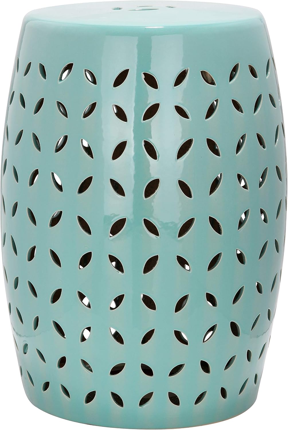 Safavieh Lattice Petal Ceramic Decorative Garden Stool, Robin's Egg Blue