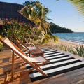 Outdoor Rug 6 x9 ft, Plastic Rug for Patio, Black & White