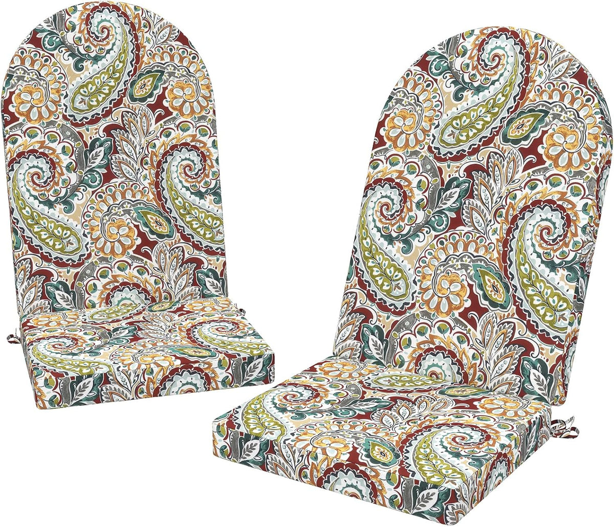 Outdoor Foam Adirondack Cushion, Water Repellent Foam Cushion for Adirondack Chairs Patio Furniture, 44 x 19 Inch, Paisley Chilli