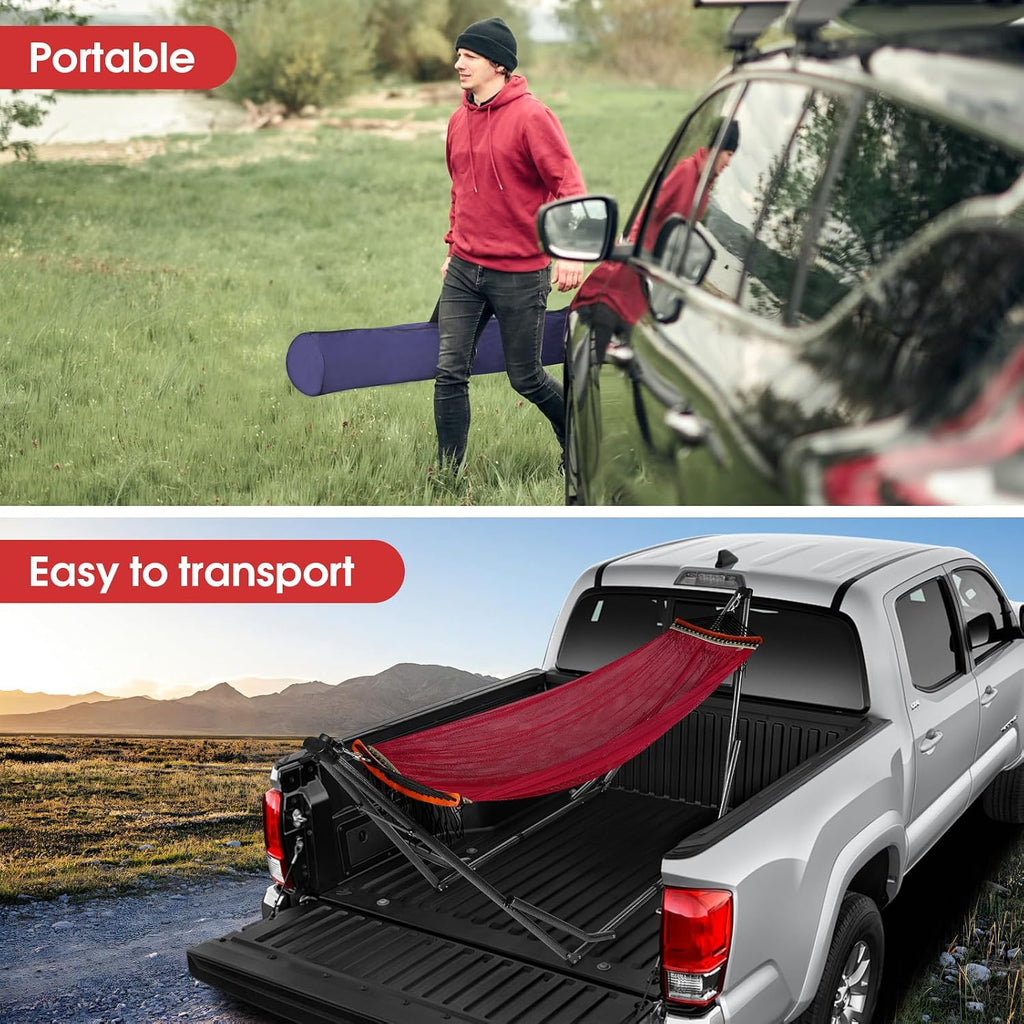 Goutime Collapsible Hammock Stand with Carry Bag, 550lbs,Portable,Red
