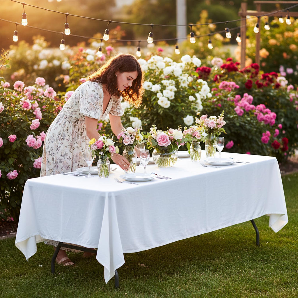 FDW | 8FT Folding Table | White | Portable Plastic Table