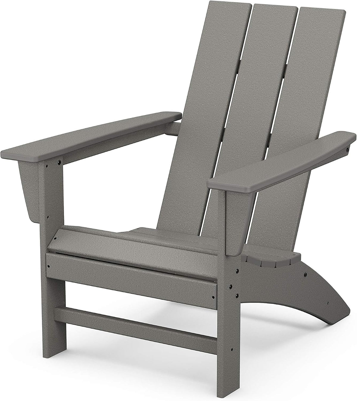 POLYWOOD Modern Adirondack Chair – All-Weather Outdoor Lawn Adirondack Chairs – HDPE, Fade-Resistant & Durable Outdoor Furniture – For Patio, Deck & Fire Pit Chairs – Grey