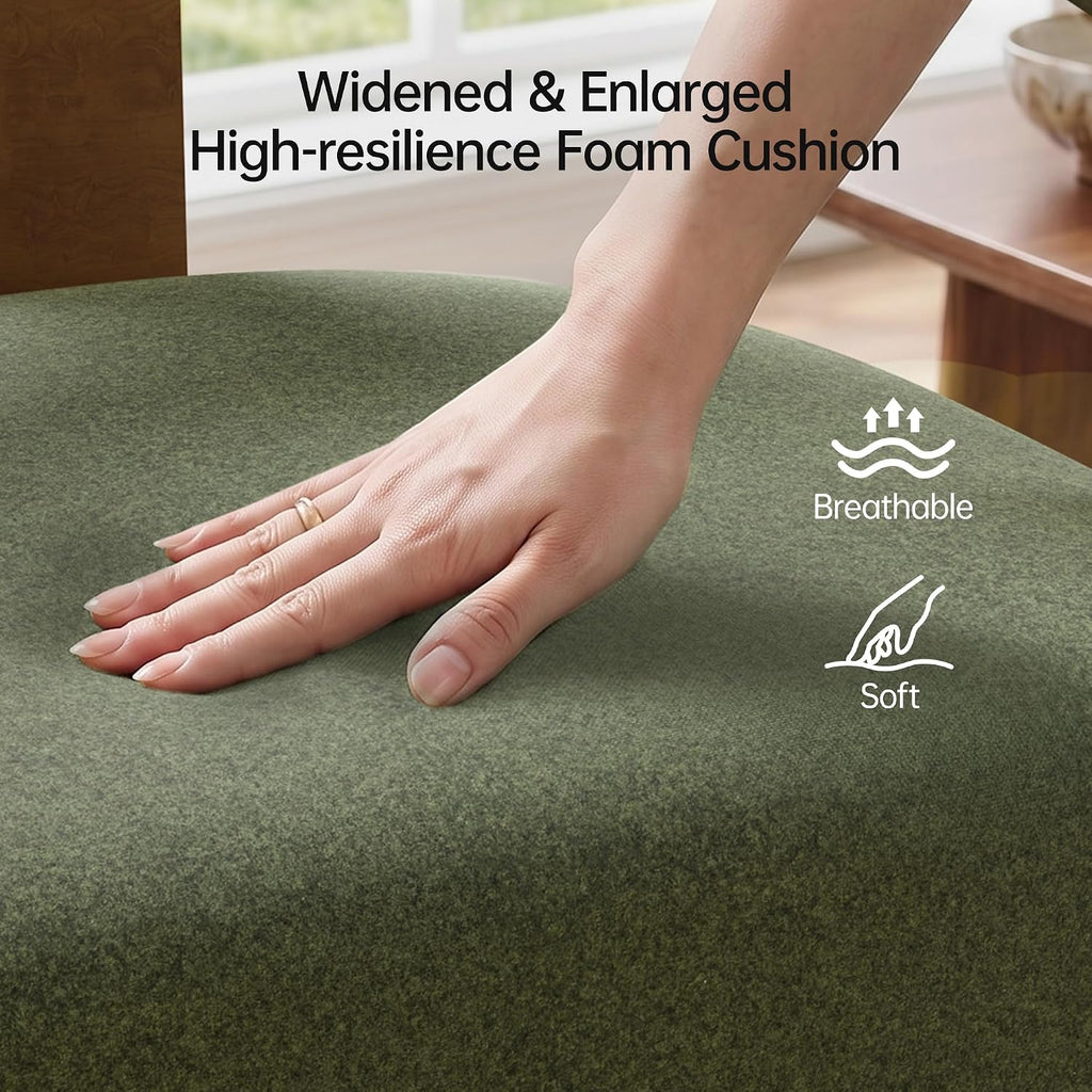Usaint Upholstered Barrel Accent Chair Set of 2 with Walnut Wood Legs