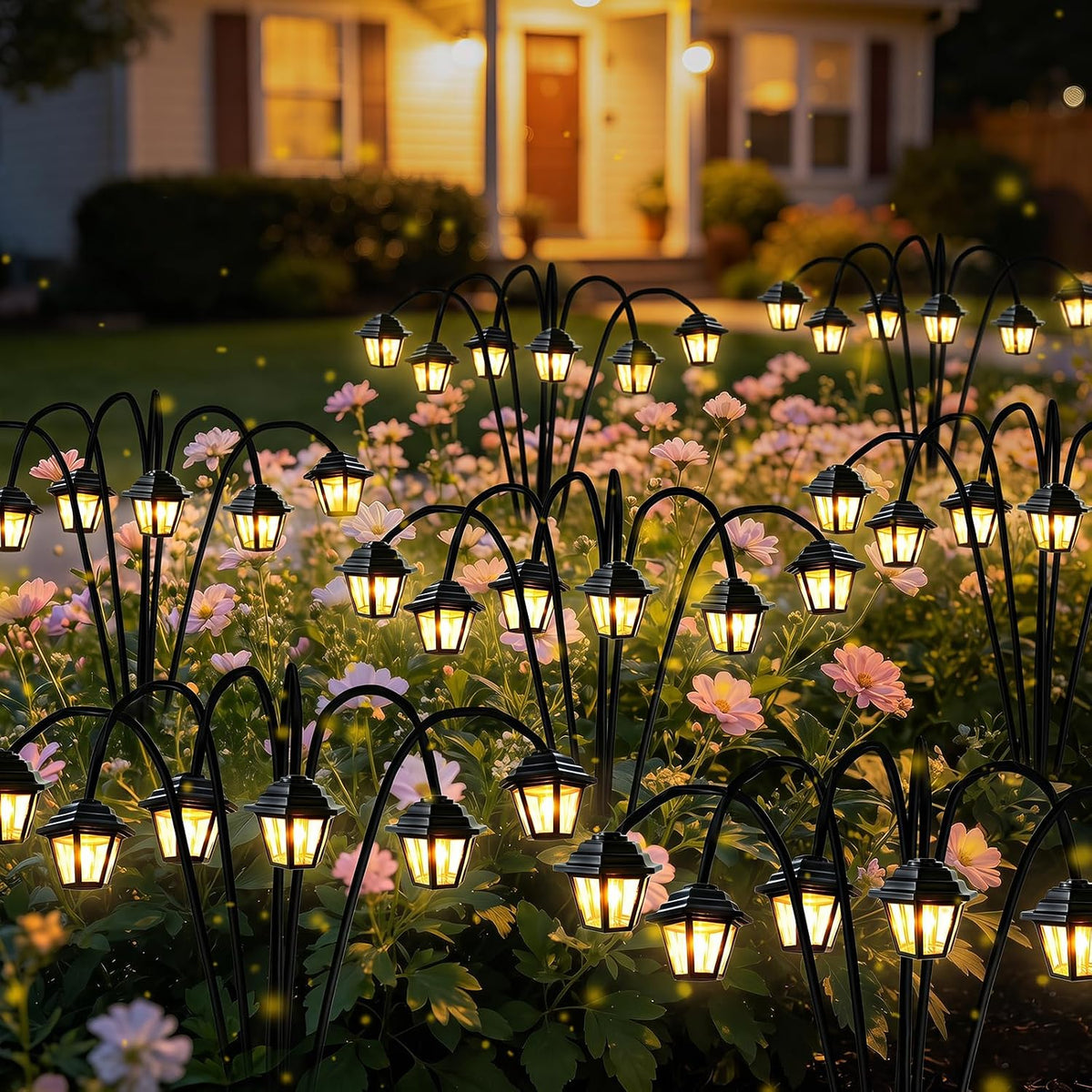 OZS 6 Pack Solar Garden Lights Outdoor, Warm White