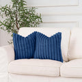 NiNi ALL Blue Faux Fur Throw Pillow Covers 24x24, Set of 2 Cushion Cases