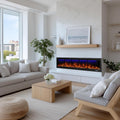 50" WiFi-Enabled Electric Fireplace Insert, APP Smart Control, Wall Mounted&Recessed Linear Fireplace Heater with Thermostat, Flame&Top Lights, Log&Crystal, Timer