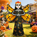 Dia de Los Muertos Decoration, 6 FT Halloween Inflatables Décor Day of The Dead Spooky Sugar Skull Butterfly Wings, Halloween Blow up Yard Decorations with Built-in LED for Altar Garden, Lawn