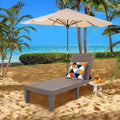 Outdoor Chaise Lounge Chair for Pool, Patio Bench Waterproof Sunbed,Grey