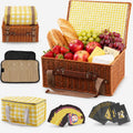 Picnic Basket with Insulated Cooler Bag & 79" Large Picnic Blanket