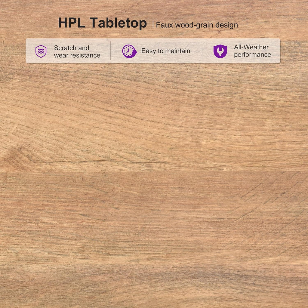 purple leaf large outdoor dining set for 12 showing dimensions