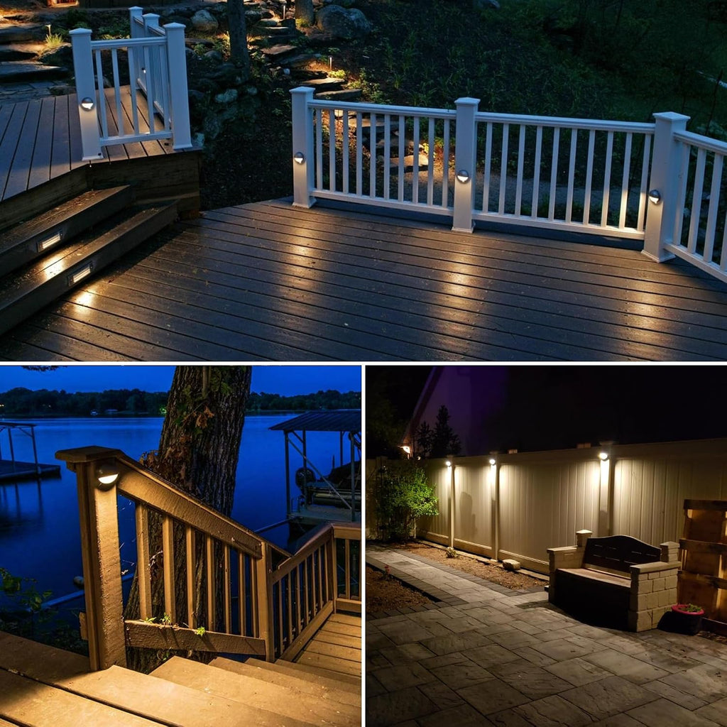 SUNVIE 5W 4" Low Voltage Deck Lights LED 3000K Brown Cast-Aluminum 12-Pack