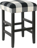 HomePop Open-Back Counter Stool, 24-Inch, Black Plaid