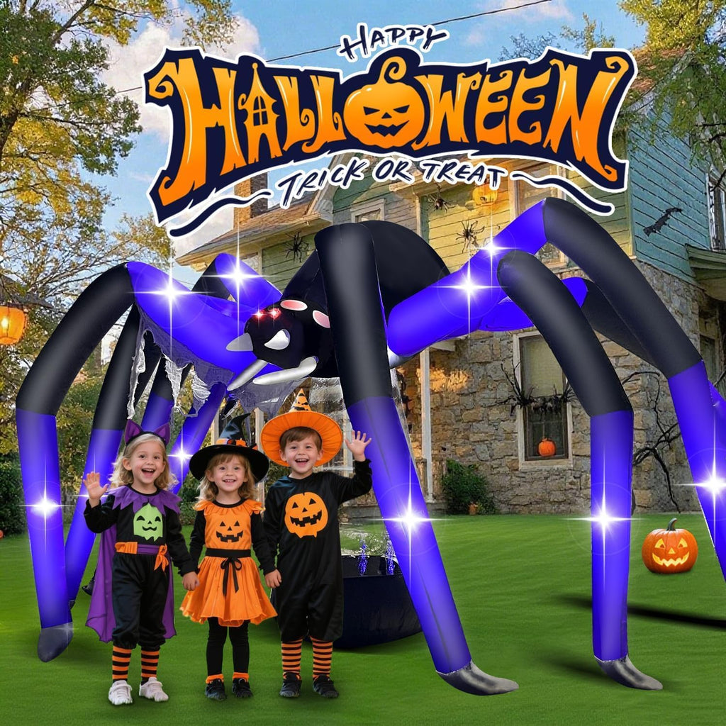 9FT Giant Outdoor Halloween Inflatables Decorations Spider Blow up