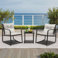 Greesum 3 Pieces Rocking Wicker Bistro Set,Patio Conversation Sets,Beige