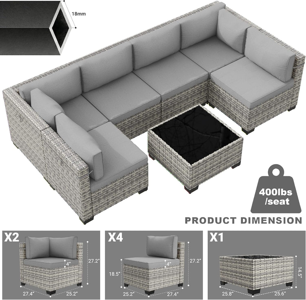 Outdoor PE Wicker Rattan Modular Patio Sectional Sofa Set
