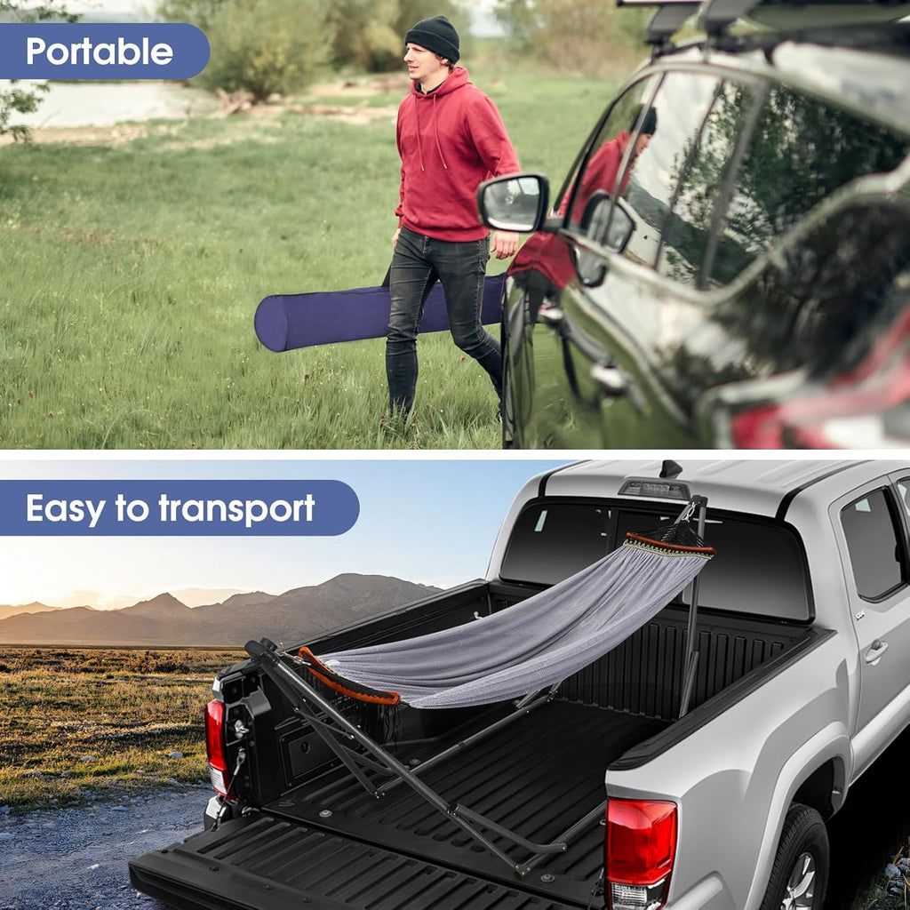 Goutime Collapsible Hammock Stand with Carry Bag, 550lbs, Portable, Grey