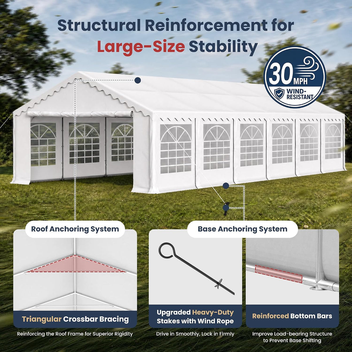 PHI VILLA Party Tent 20x40ft, Heavy Duty Wedding Events Tents for Parties