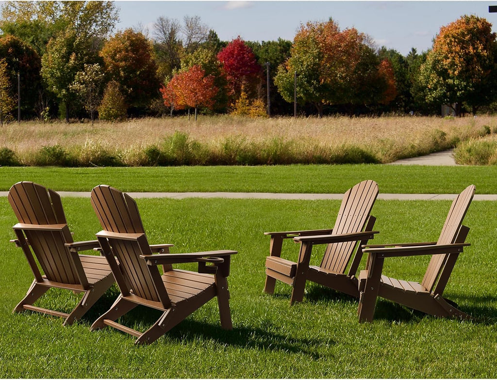 FUNBERRY Oversized Folding Adirondack Chair Set of 6, Fire Pit Chair 400LBS