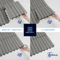 Acacia Interlocking Deck Tiles Outdoor Waterproof All Weather, Grey Striped