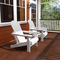 WO Home Furniture Laguna Folding Adirondack Chairs Set of 2, HDPE Patio Chair, All Weather Use Fire Pit Chair for Outdoor Garden, Backyard, Deck, Pool, White