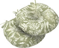 LVTXIII Outdoor Seat Cushions All Weather Patio Chair Pads with Ties, Comfortable Round Bistro Chair Cushions for Home and Patio Garden Furniture Decoration 15”x15”x4”, Set of 2,Tropical Leaf Green
