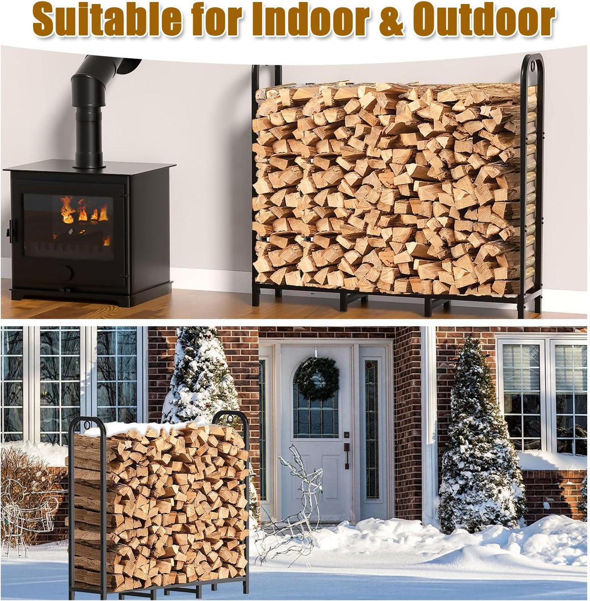 gtongoko 4ft heavy duty metal firewood rack outdoor, package contents