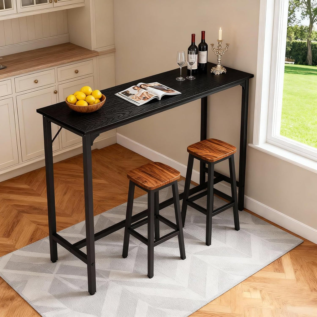 Karl home 43" Bar Table w/Triangular Support, 220 lbs, Black