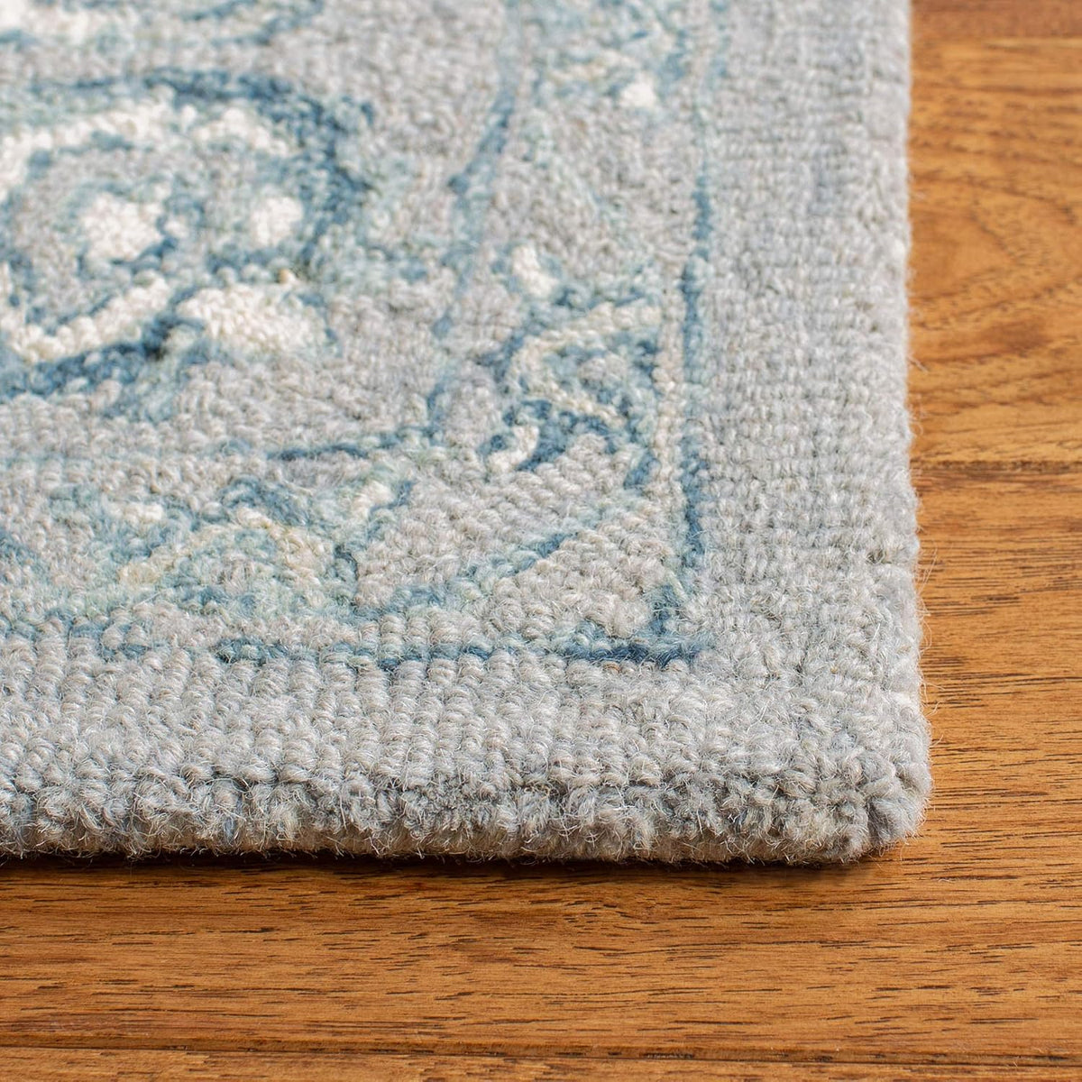 SAFAVIEH Micro-Loop Collection Area Rug - 10' x 14', Light Grey & Ivory, Handmade Shabby Chic Wool, Ideal for High Traffic Areas in Living Room, Bedroom (MLP504F)