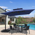 10x10 FT Outdoor Cantilever Patio Umbrella, Navy