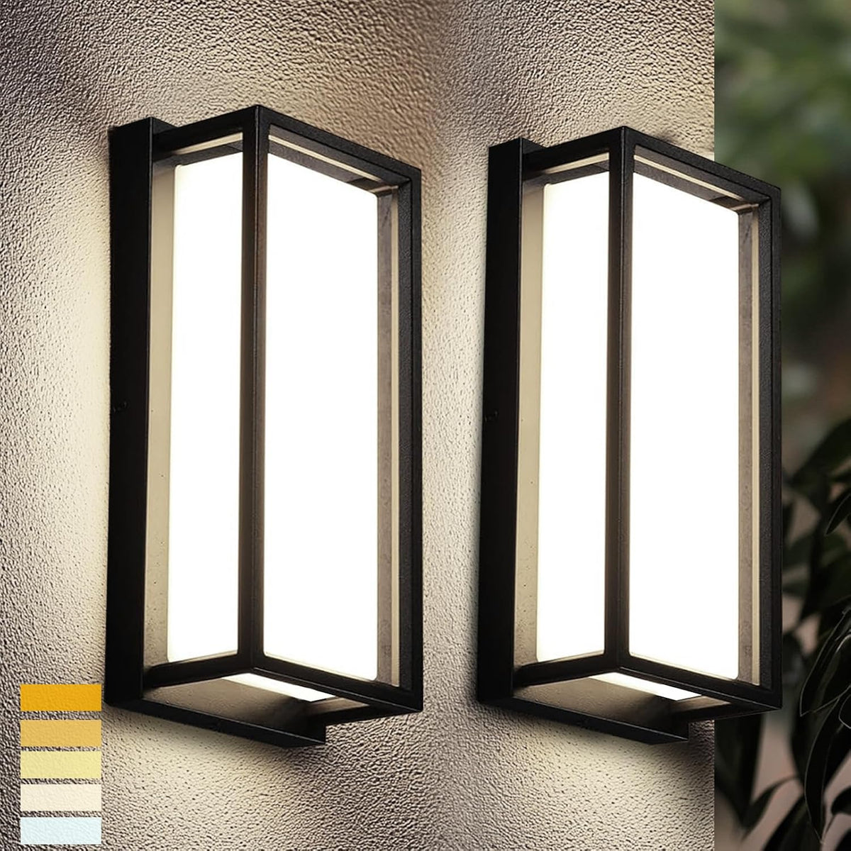 iYogaled 5CCT Outdoor Wall Sconce, 15W Dimmable Exterior Lighting fixtures