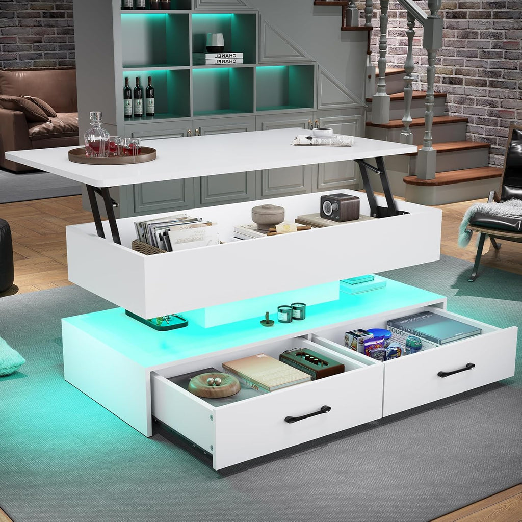 SEDETA 40" Lift Top Coffee Table with 2 Drawers Storage for Living Room