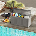 Mars Villa Deck Box, Outdoor Storage Box Waterproof, 72 Gallon, Grey