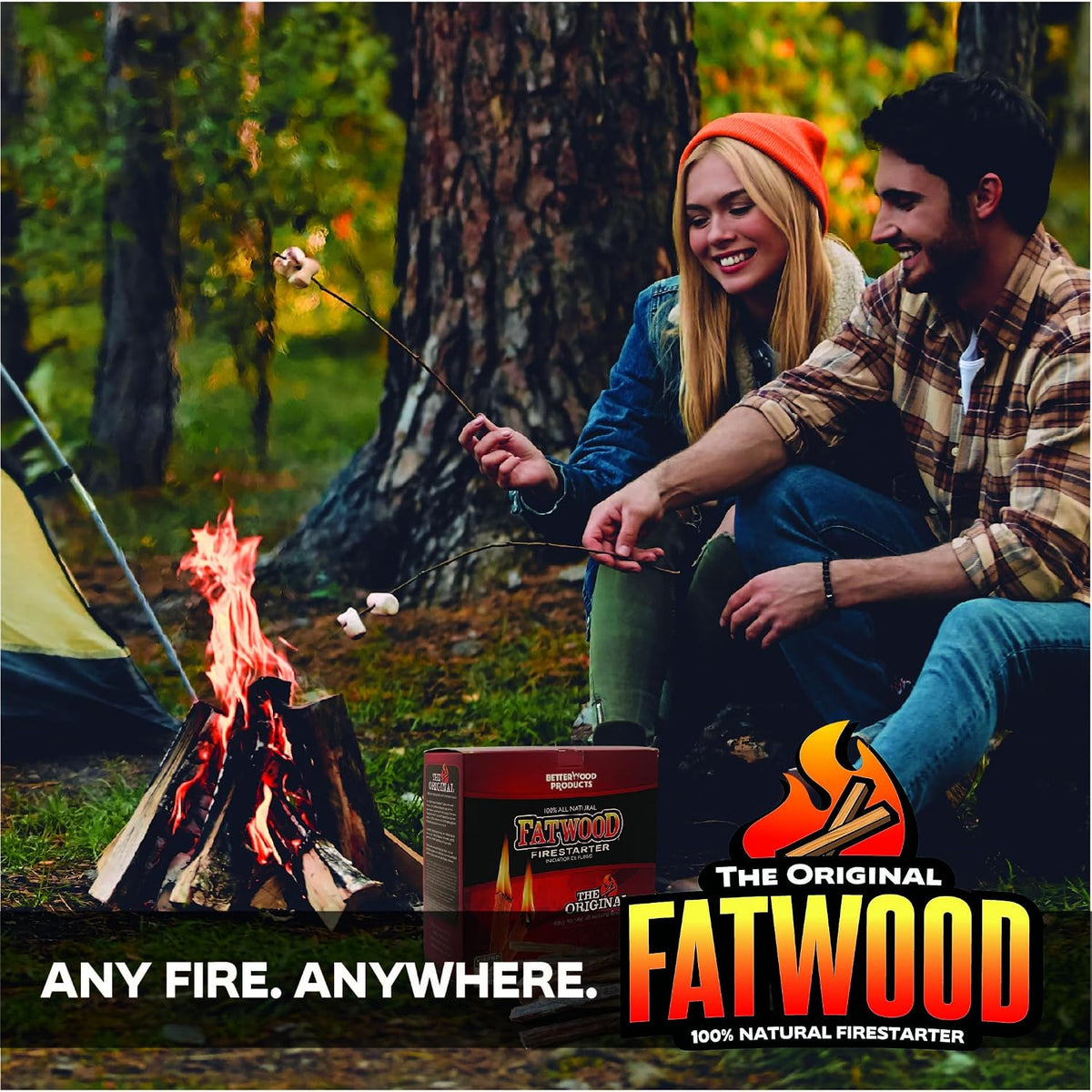 BetterWood Products Natural Pine Fatwood Fire Starter Burlap Bag, 10 Lb